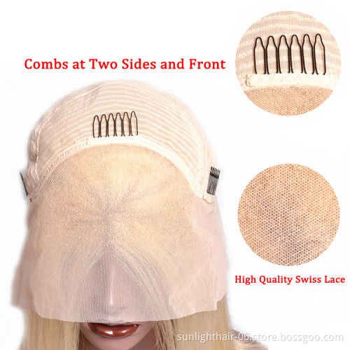 Sunlight hair wholesale price highlight613# 13*4lace front wig real Brazilian/Indian human hair straight/water/body wave/curly